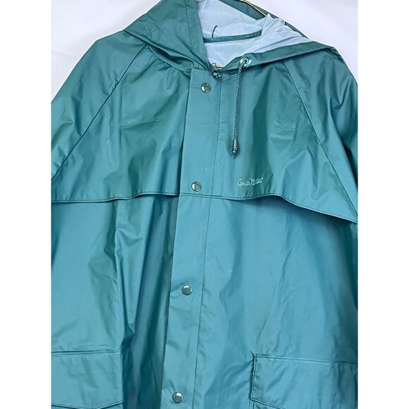 Gander Mountain Men's Size 2XL Green Long Sleeve Hooded Zip/Snap Up Rain Jacket - Picture 8 of 10